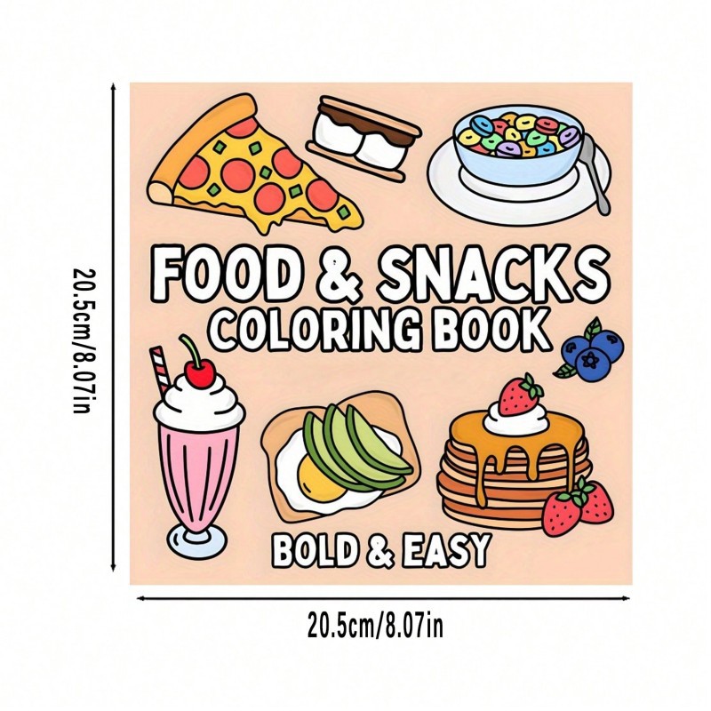 Food Snacks Coloring Book - Neues Malbuch mit Lebensmittel- und Snack-Motiven,