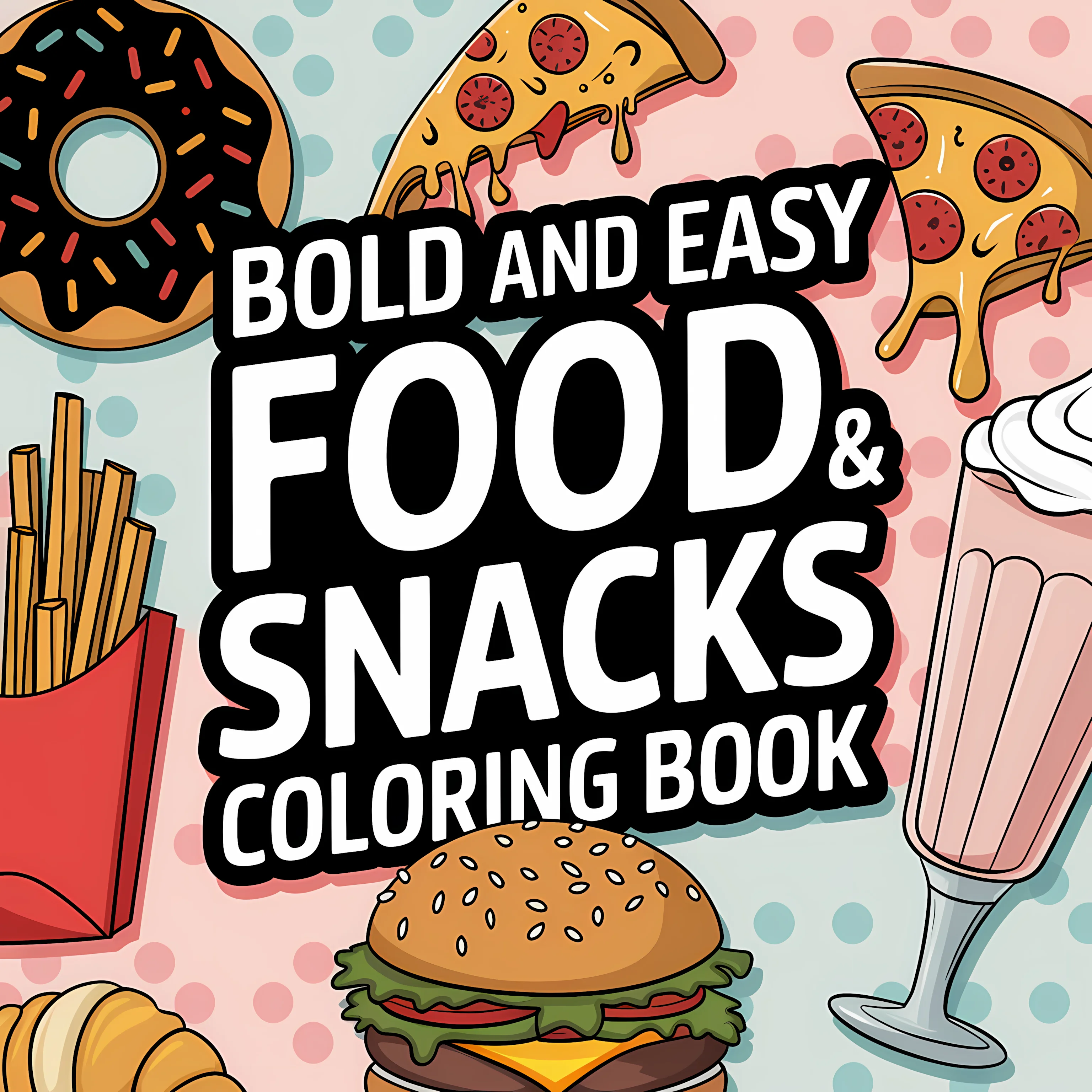 Food Snacks Coloring Book - Einfaches Malbuch für Erwachsene mit Essen