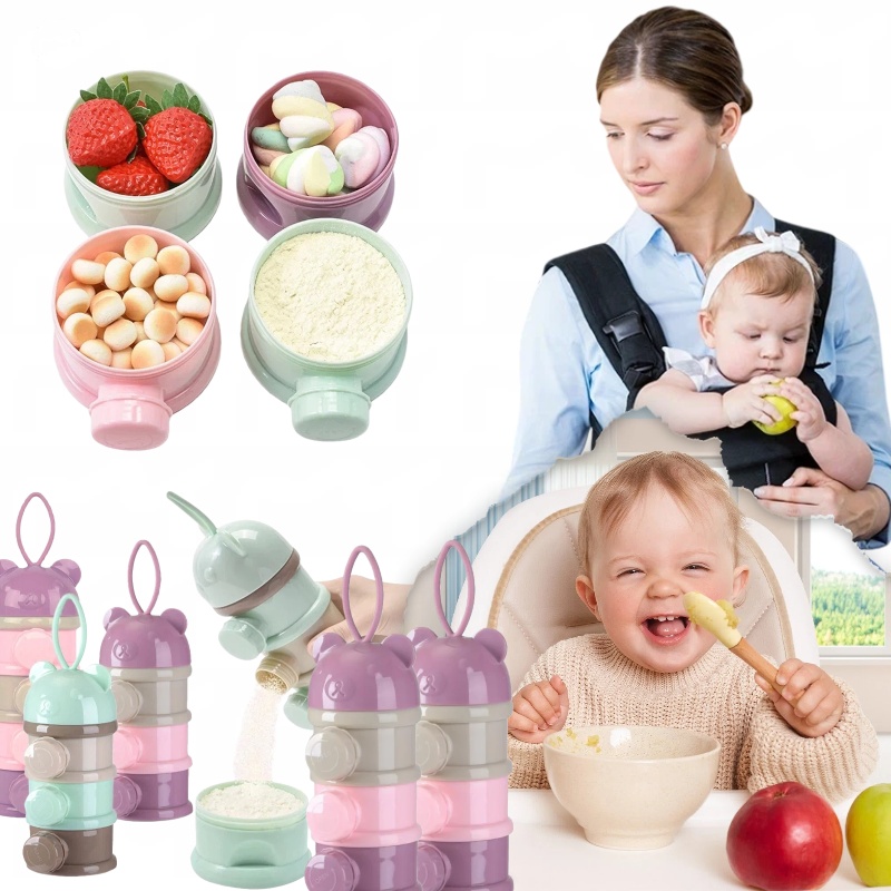 Food Snacks For Toddlers - 3/4-lagige farbige Milchpulverbox, praktische und tragbare