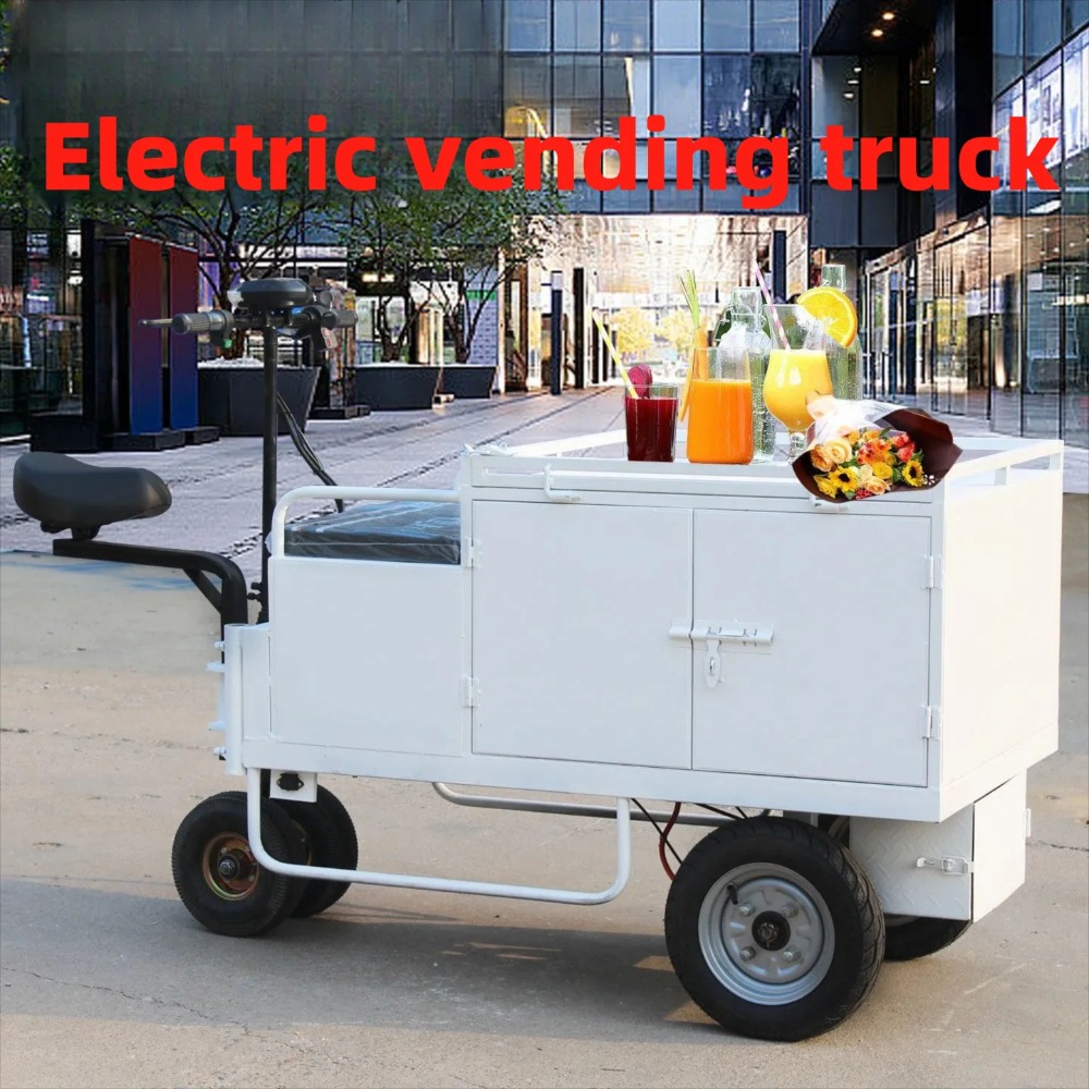 Food Sweet Snacks - Multifunktionaler elektrischer 3-Rad-Flachwagen für Nachtmarktstände, Verkaufswagen