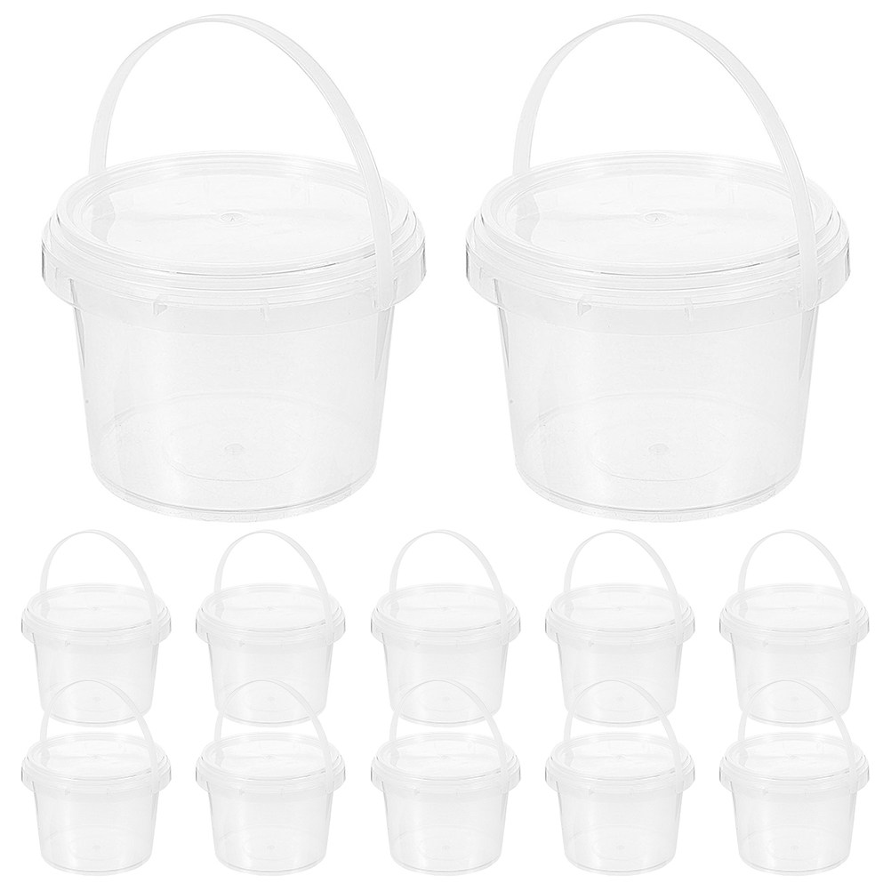 Homemade Food Snacks - 12 Stück Mini Transparente PP-Aufbewahrungseimer Wiederverwendbare