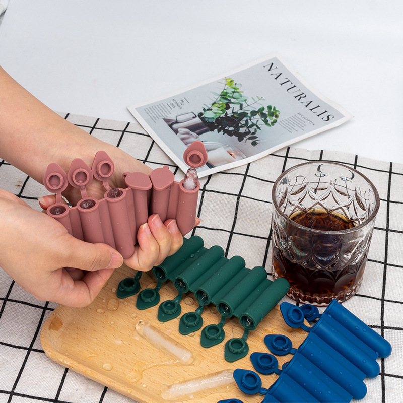 Homemade Food Snacks - Lebensmittelechte Silikon-Eisform mit Deckel, 6-Fach-Form für