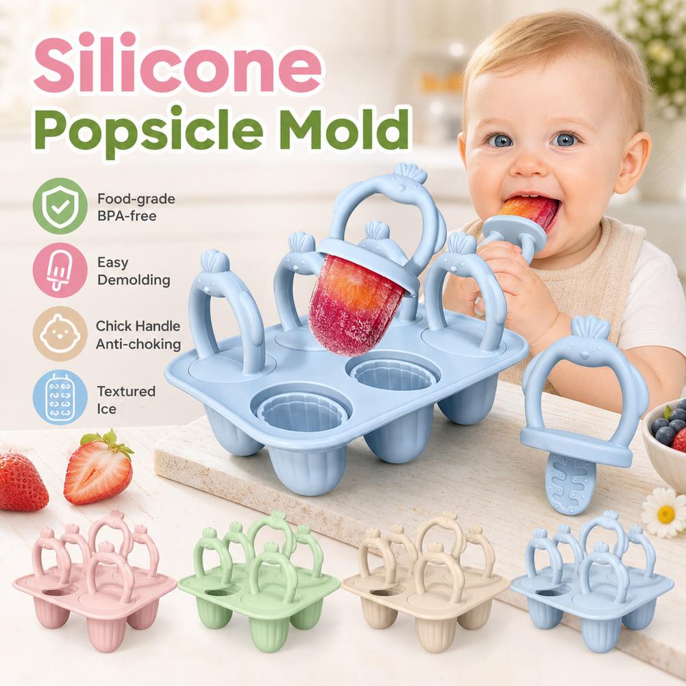 Homemade Food Snacks - 1 Set Silikon-Eisform mit Sechs Fächern
