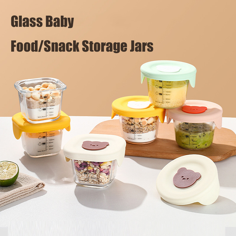 Food Snacks For Toddlers - 180 ml Glas-Vorratsdosen für Babynahrung mit