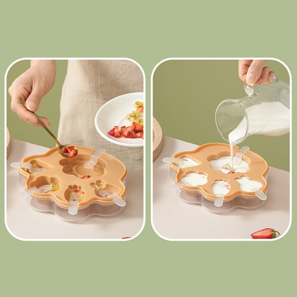 Homemade Food Snacks - Silikon-Eiswürfelform mit Deckel, Lebensmittelechte Silikonform, Auslaufsicher,
