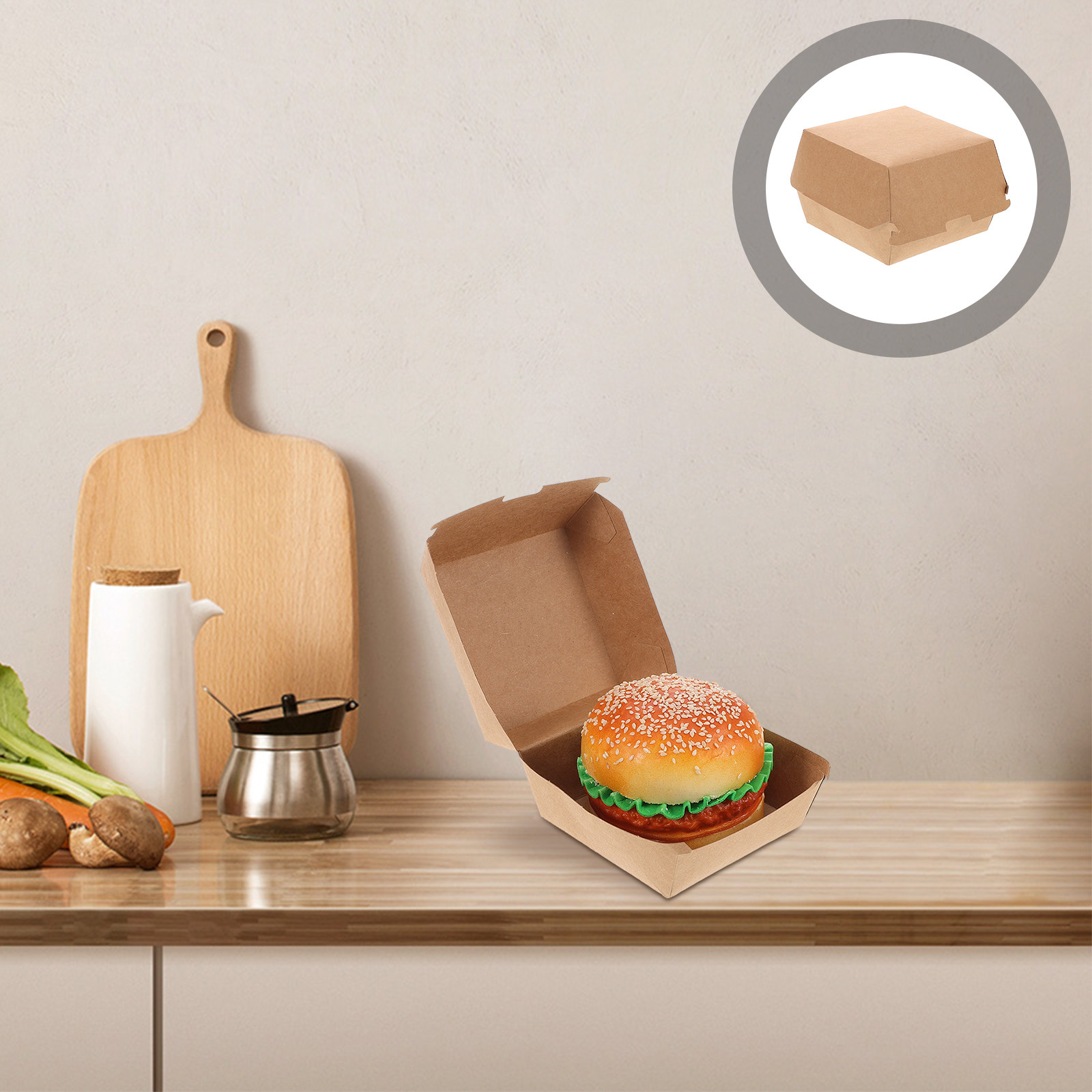 30 Stück Burger-Boxen aus Kraf – Food Snacks Packaging Bewertung und Preis